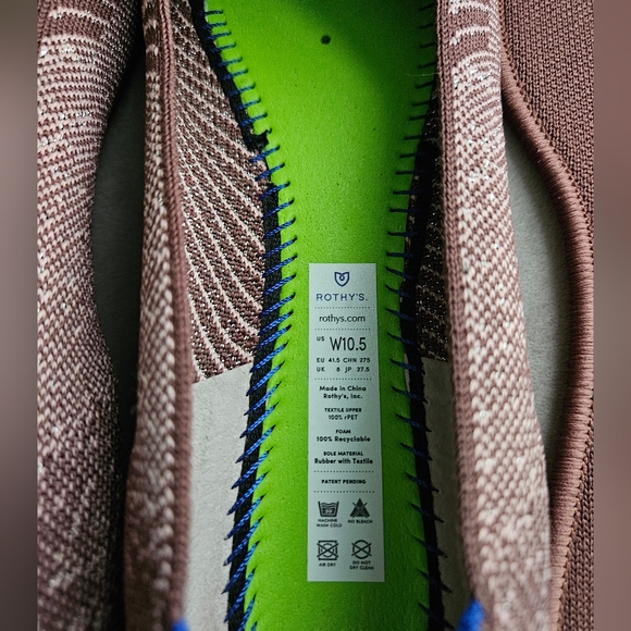 Rothy's Pink and Mauve Metallic Striped flats - Picture 10 of 10